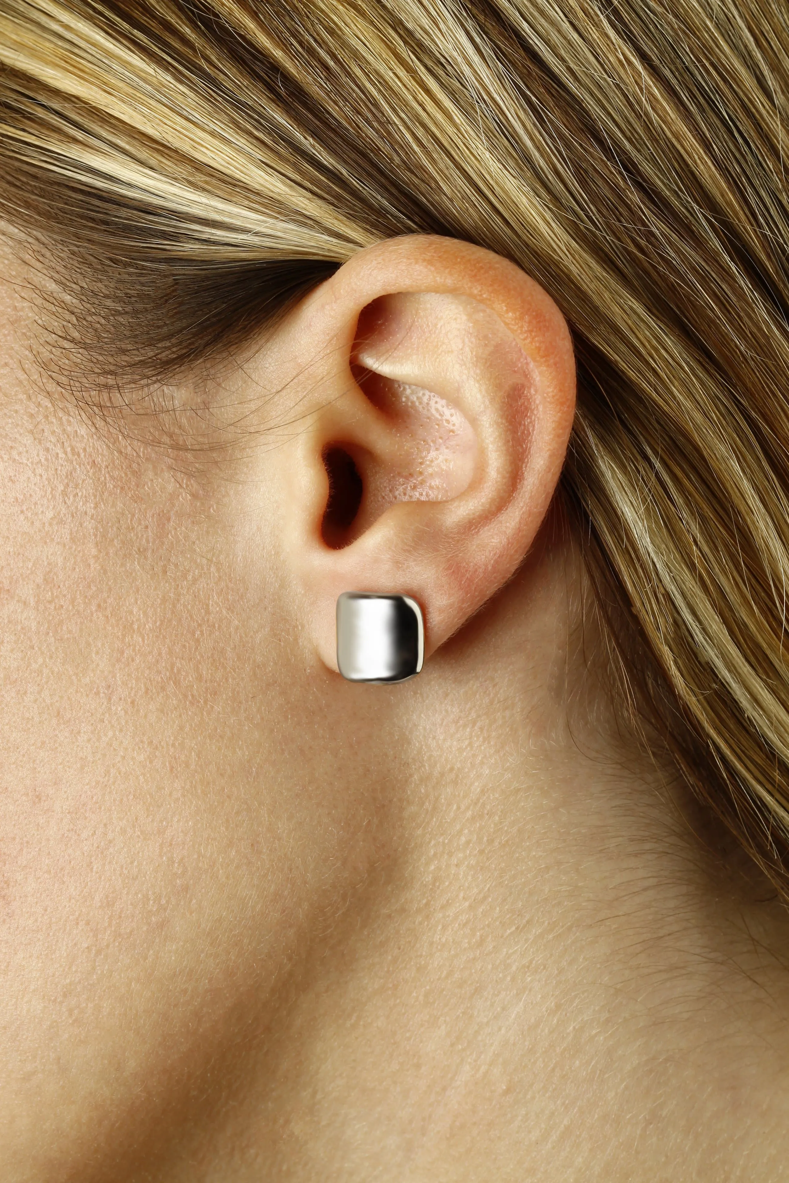 Sterling Silver 10mm Inverted Square Stud Earrings