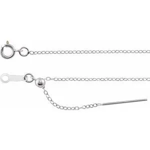 Sterling Silver 1.1 mm Adjustable Threader Cable 16-22" Chain