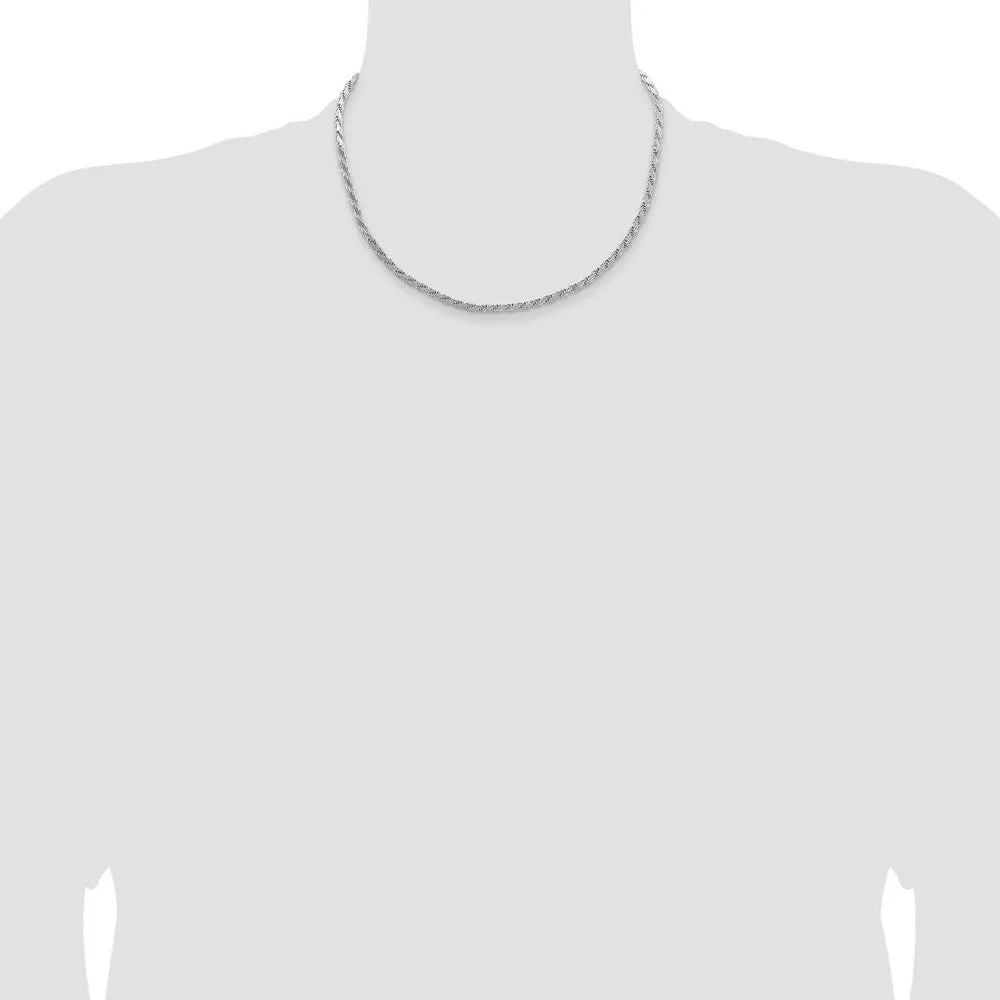 Sterling Silver 3.65mm Flat Rope Chain