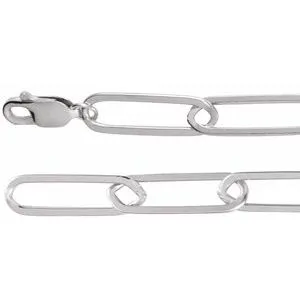 Sterling Silver 6.2 mm Paperclip-Style 18" Chain