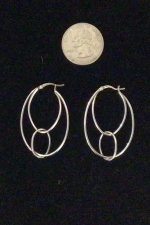 Sterling Silver Double Loop Hoop