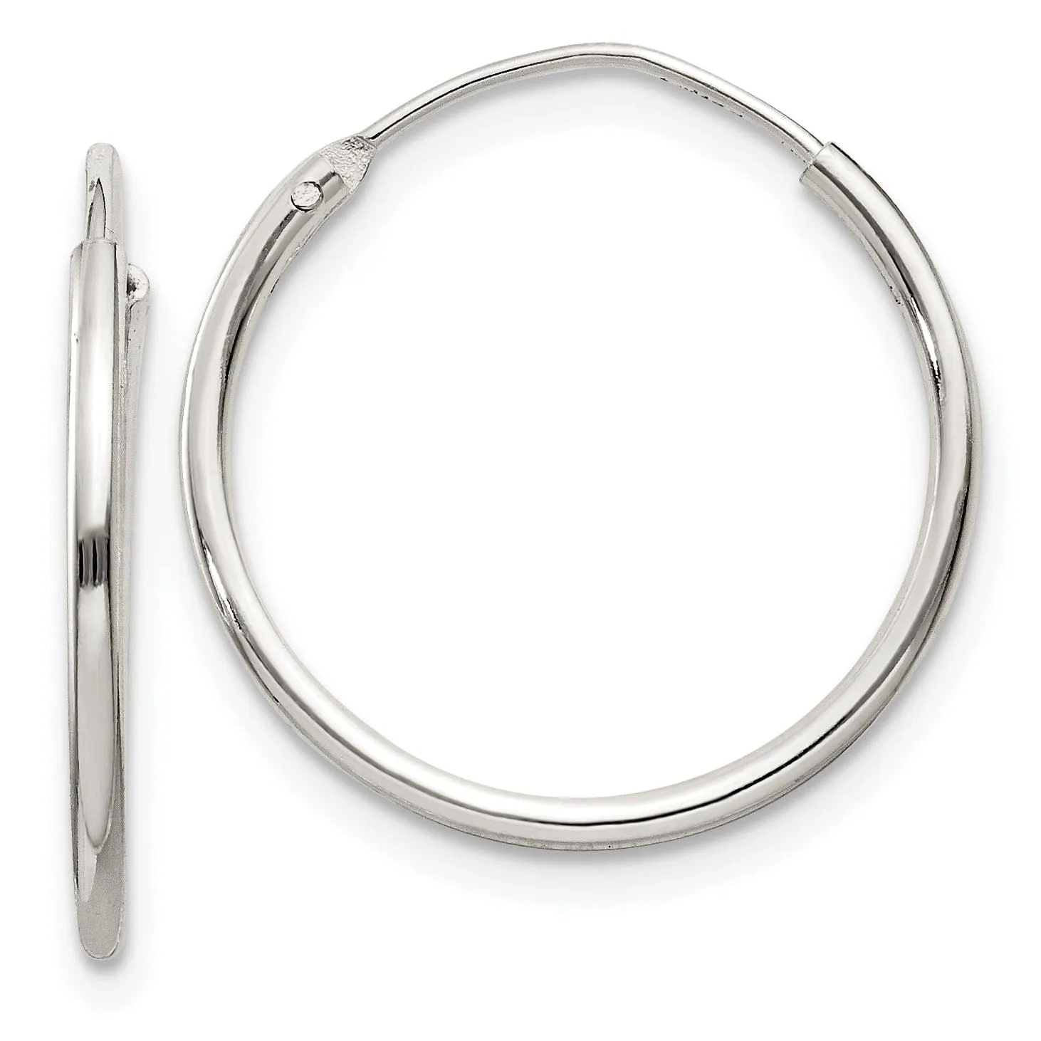 Sterling Silver Hollow Hoop Hinged Earrings