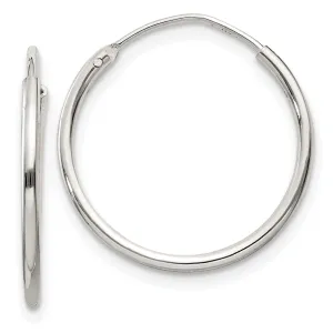 Sterling Silver Hollow Hoop Hinged Earrings