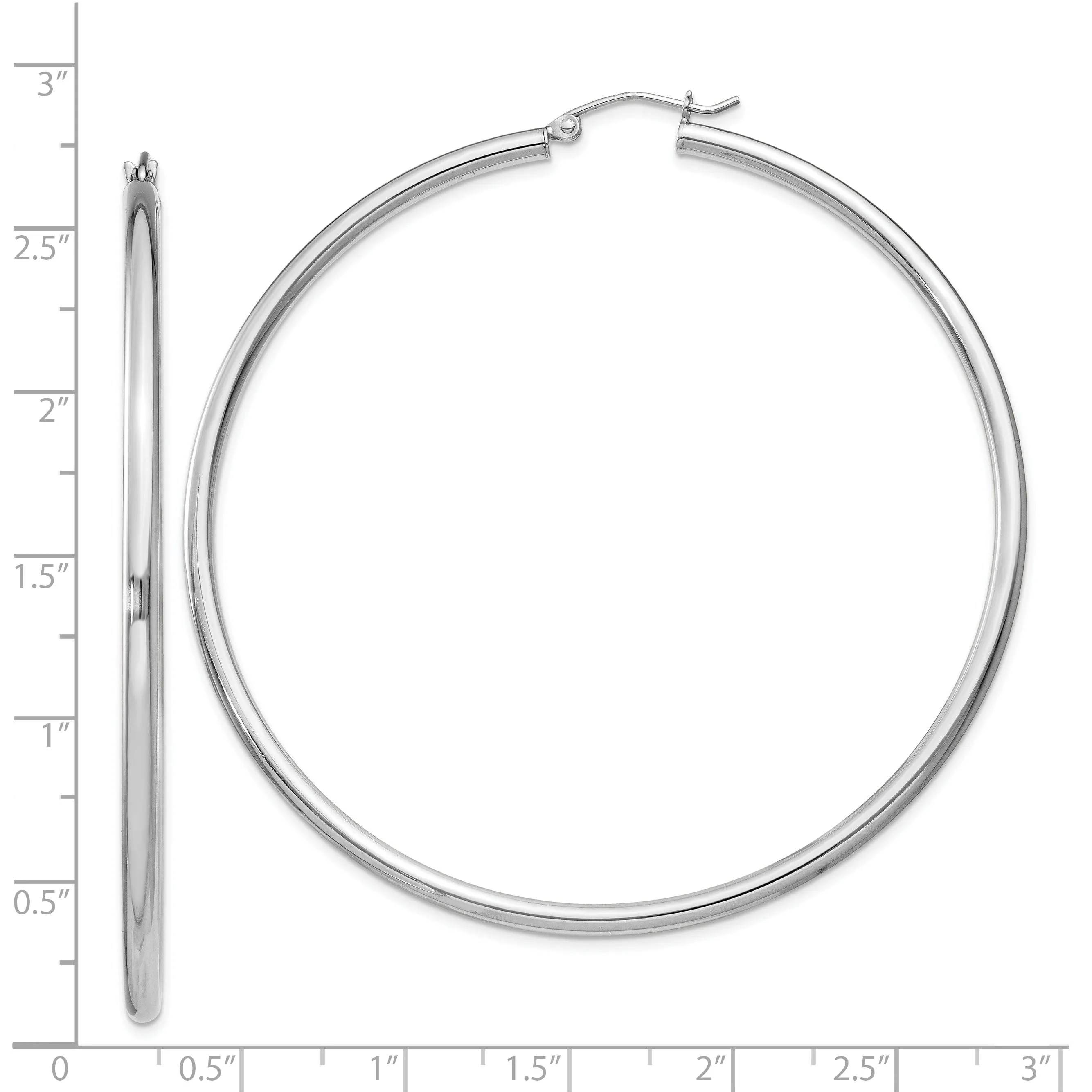 Sterling Silver Hollow Tube Hoop Hinged Earring