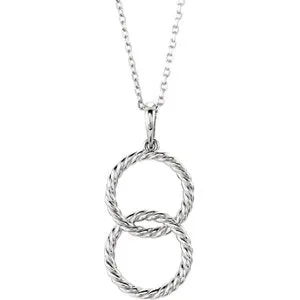 Sterling Silver Interlocking Circle 16-18" Necklace