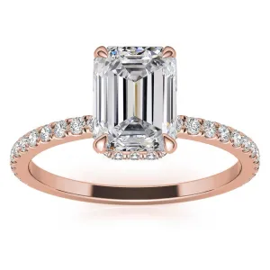 Sterling Silver Radiant Cut Adjustable Minimalist Style Rose Gold Ring Perfect for Engagement