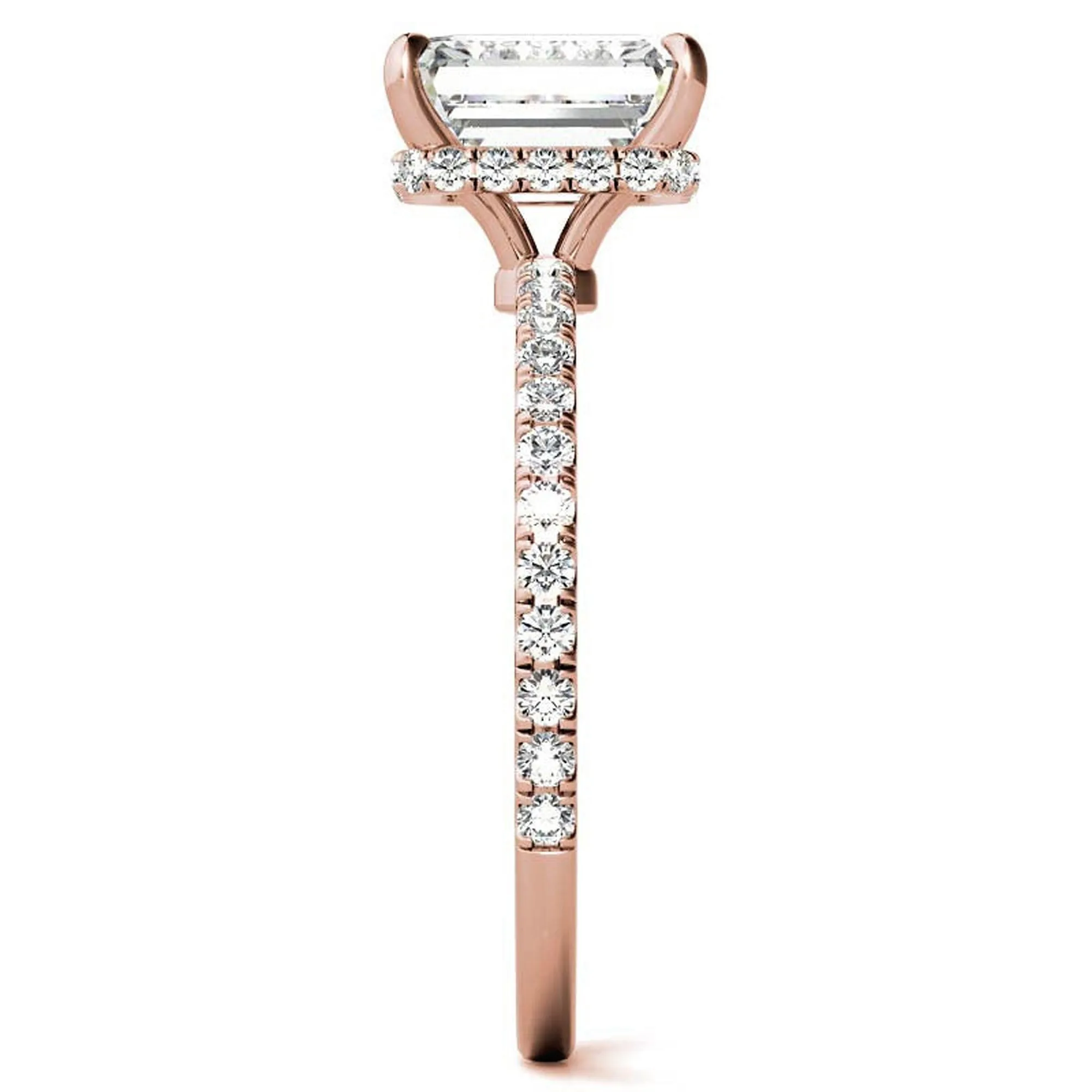 Sterling Silver Radiant Cut Adjustable Minimalist Style Rose Gold Ring Perfect for Engagement