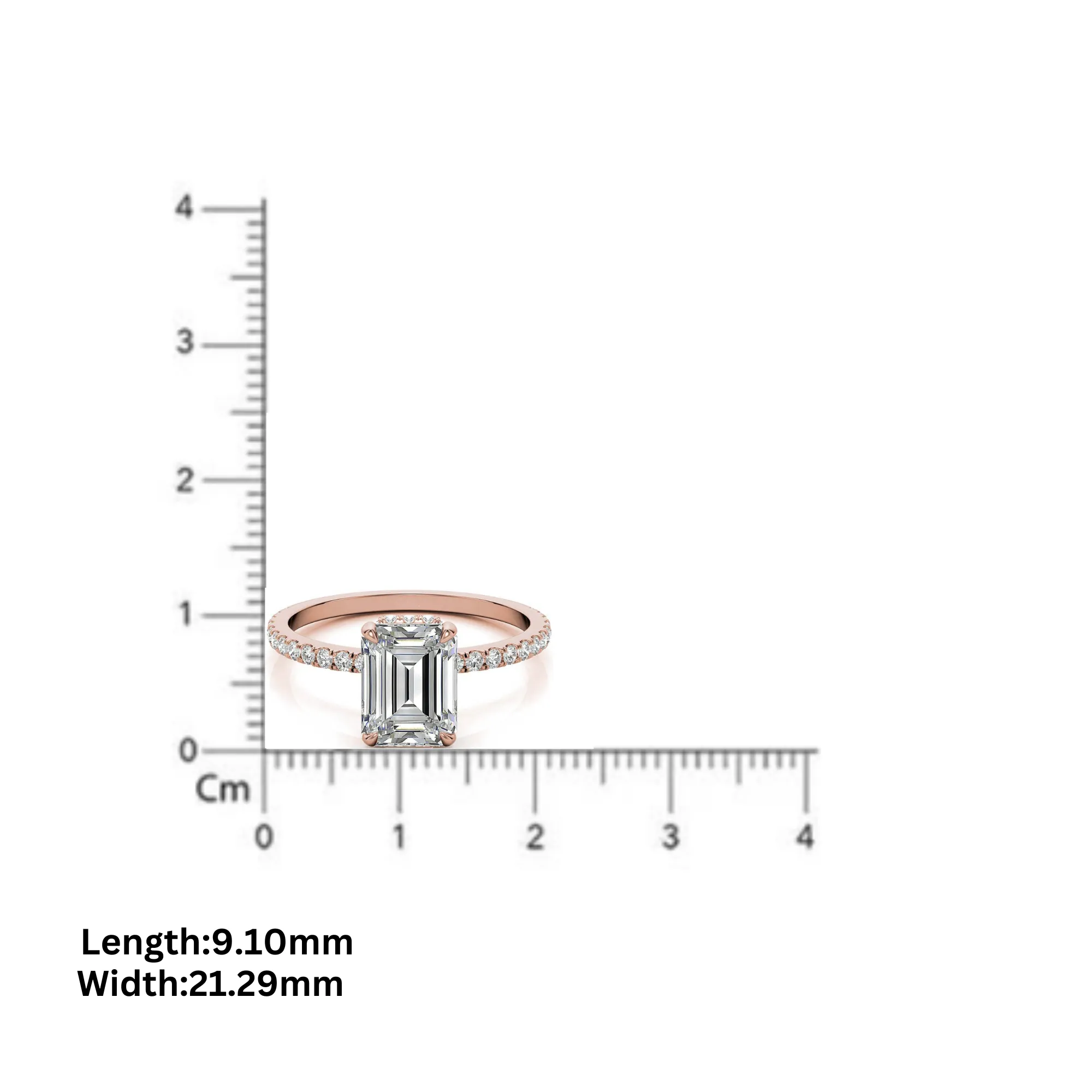 Sterling Silver Radiant Cut Adjustable Minimalist Style Rose Gold Ring Perfect for Engagement