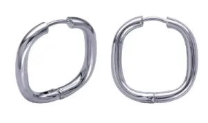 Sterling Silver Square Huggie Earrings