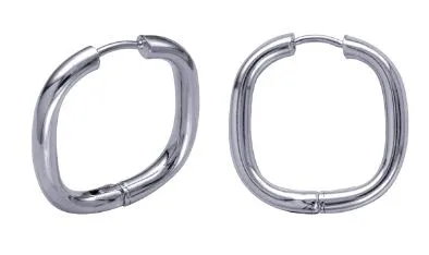 Sterling Silver Square Huggie Earrings