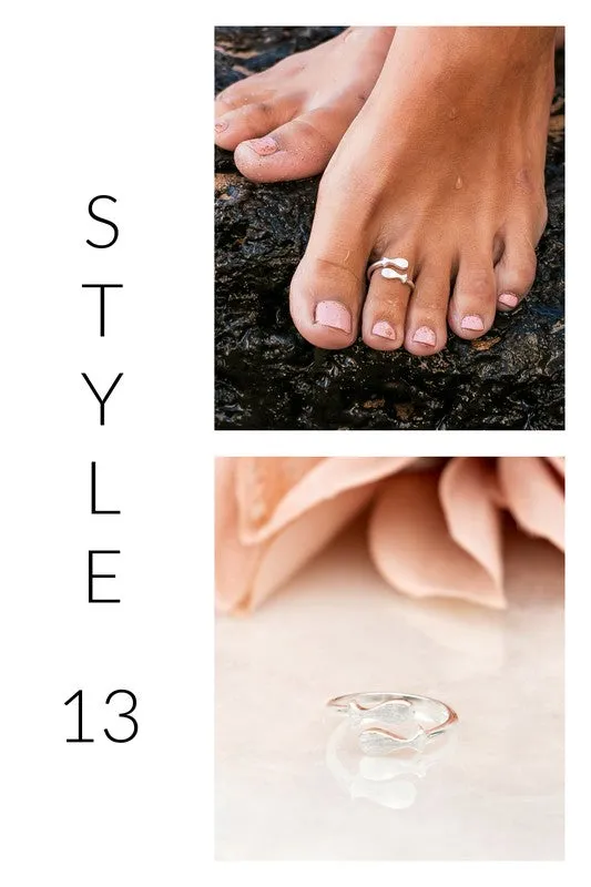 Sterling Silver Toe Rings (adjustable)
