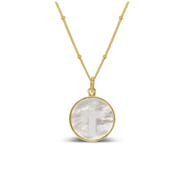 Stia Mother of Pearl Cross Necklaces