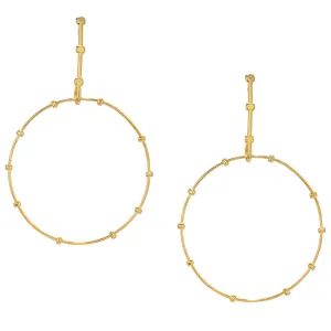 Stick and Circle Studs Earrings