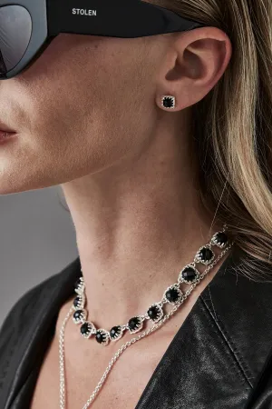 Stolen Girlfriends Club Mini Claw Studs Onyx Silver