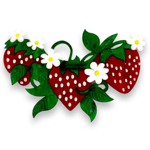 Strawberry bunch 🍓 - brooch - Set of 2