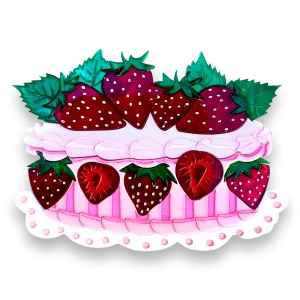 Strawberry cake 🍓 - brooch - Set of 2