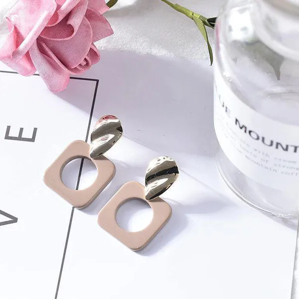 Stylish Hollowed-Out Square Dangle Earrings