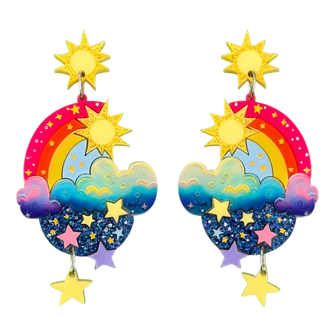 Sun Rainbow  ☀️ 🌈 - earrings - Set of 2
