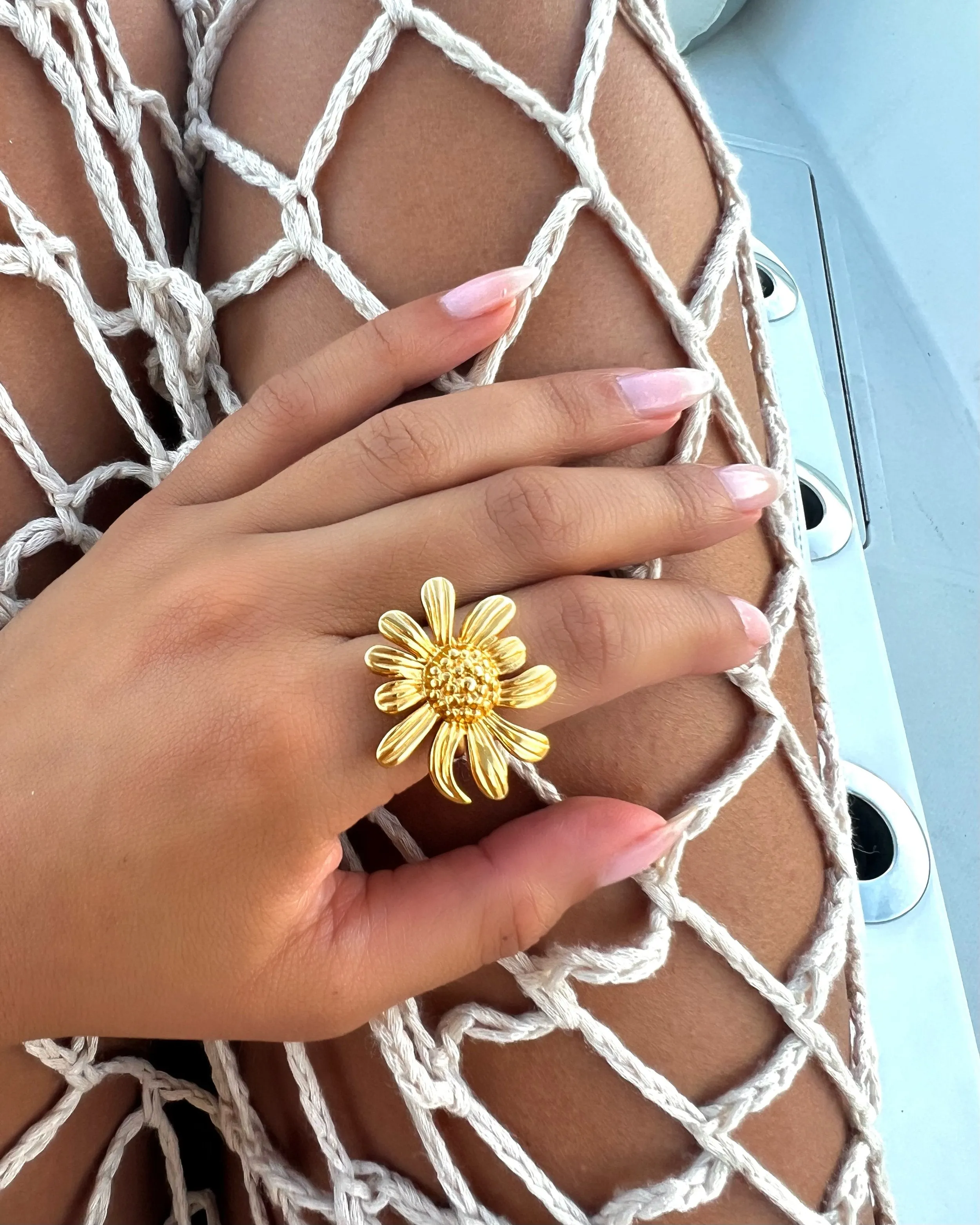 Sunflower Adjustable Ring