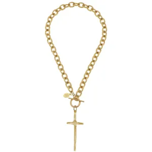 Tall Cross Toggle Necklace