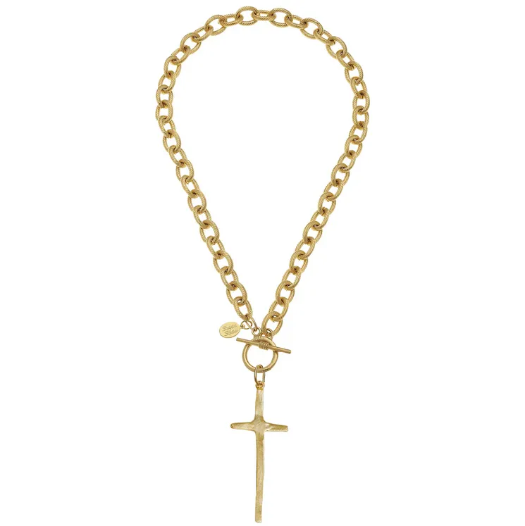Tall Cross Toggle Necklace