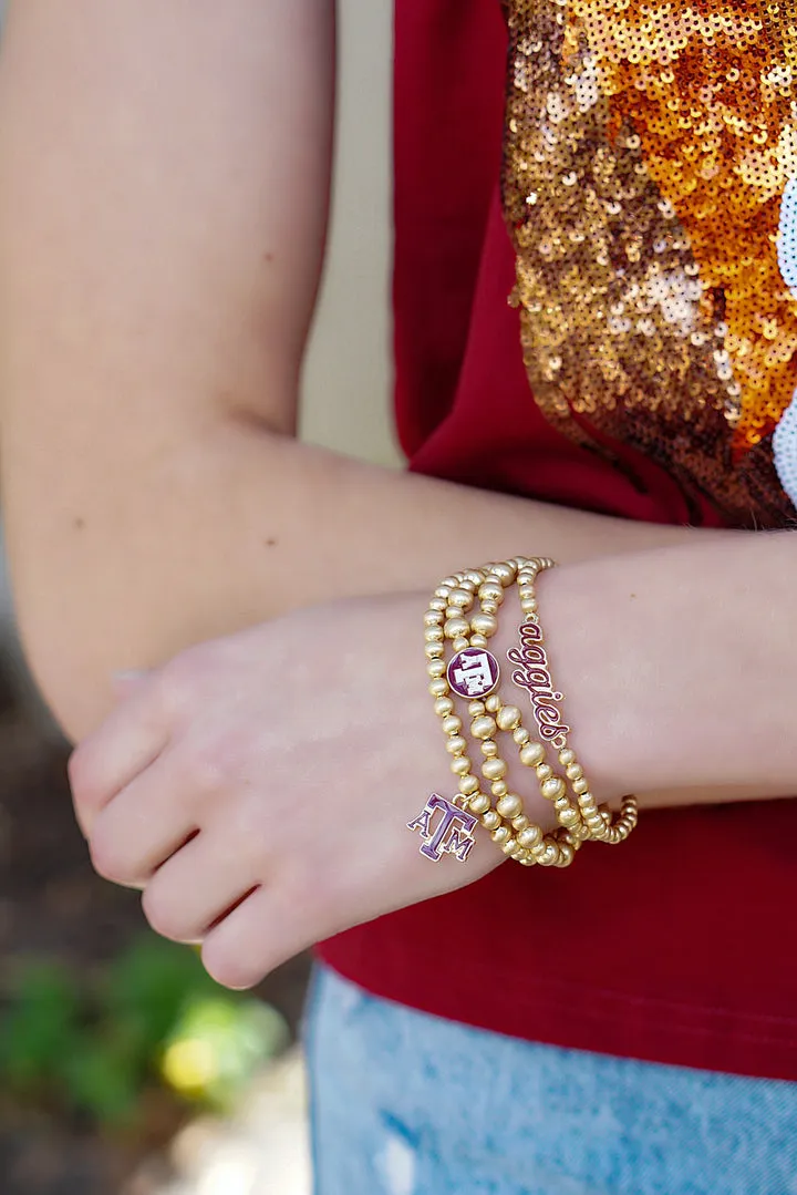 Texas A&M Aggies Ball Bead Stretch Bracelet