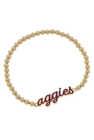 Texas A&M Aggies Enamel Script Stretch Bracelet
