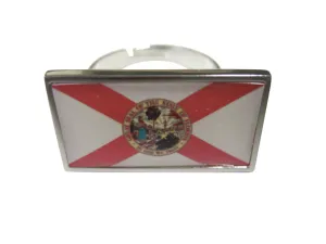 Thin Bordered Florida State Flag Adjustable Size Fashion Ring