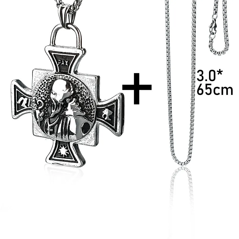 Titanium steel jesus cross necklace