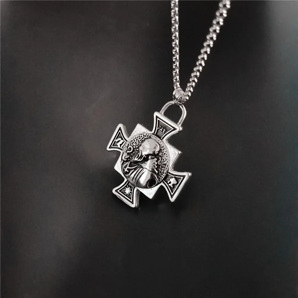 Titanium steel jesus cross necklace