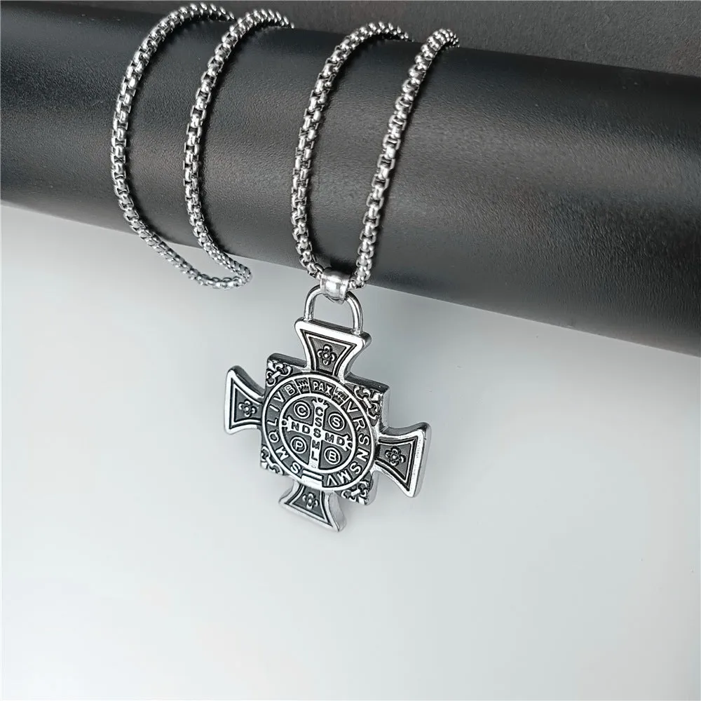 Titanium steel jesus cross necklace