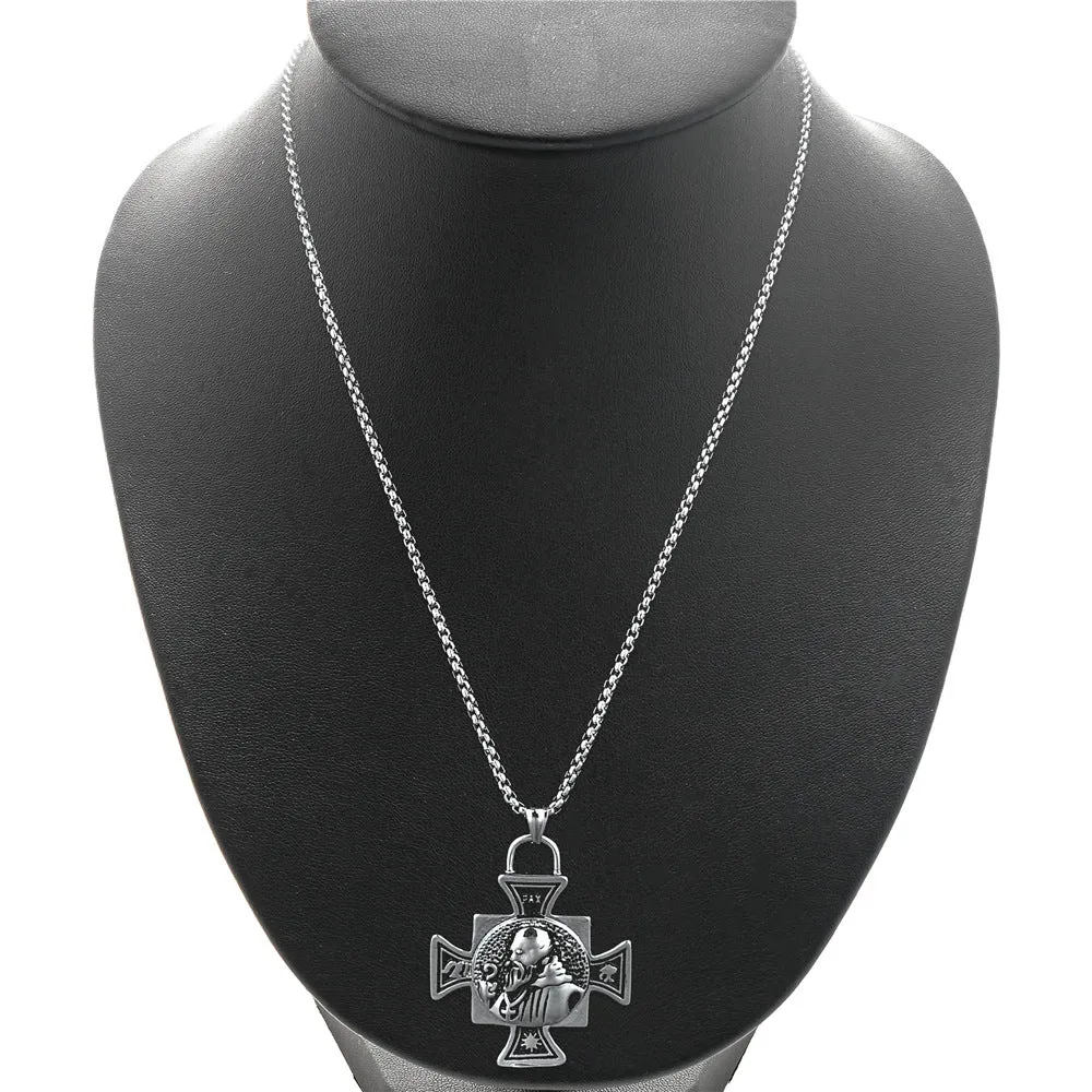 Titanium steel jesus cross necklace