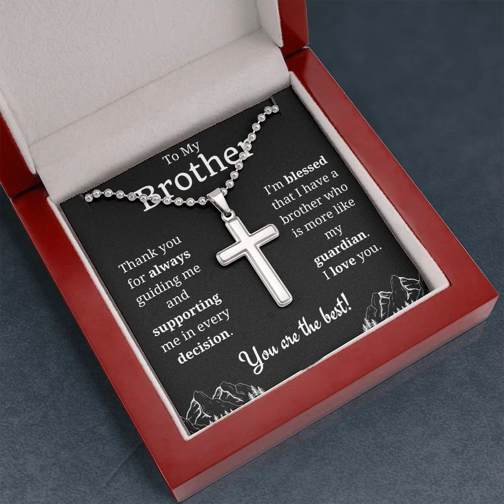 To My Brother Cross Necklace