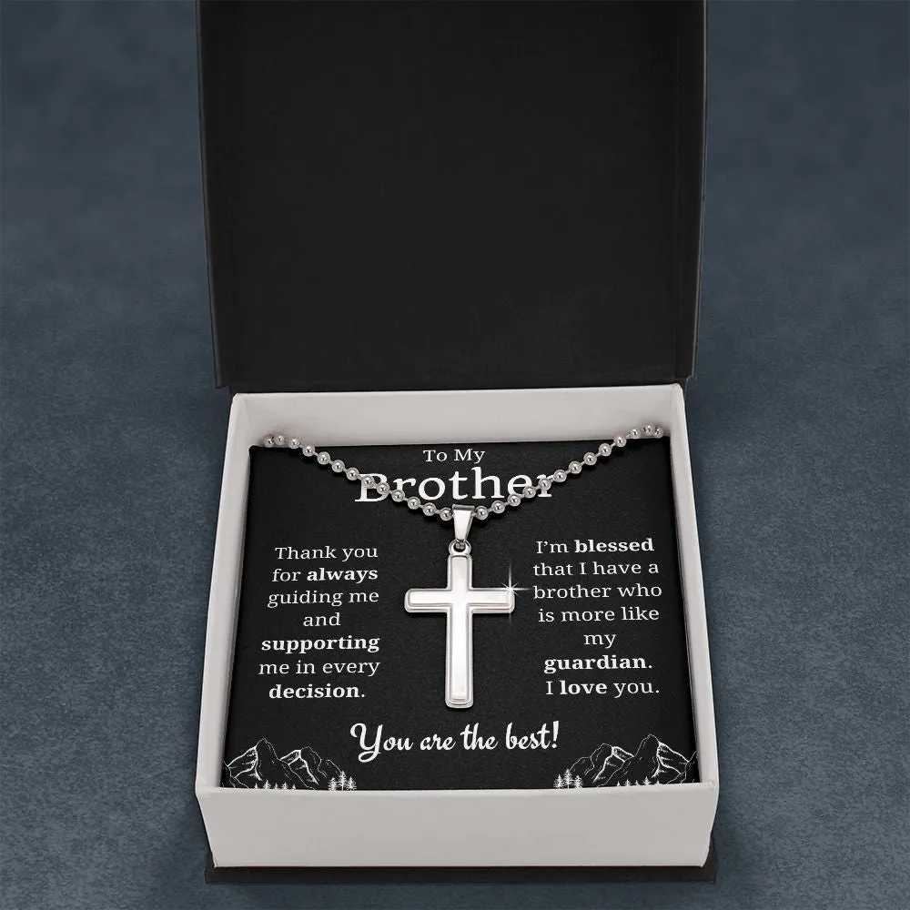 To My Brother Cross Necklace