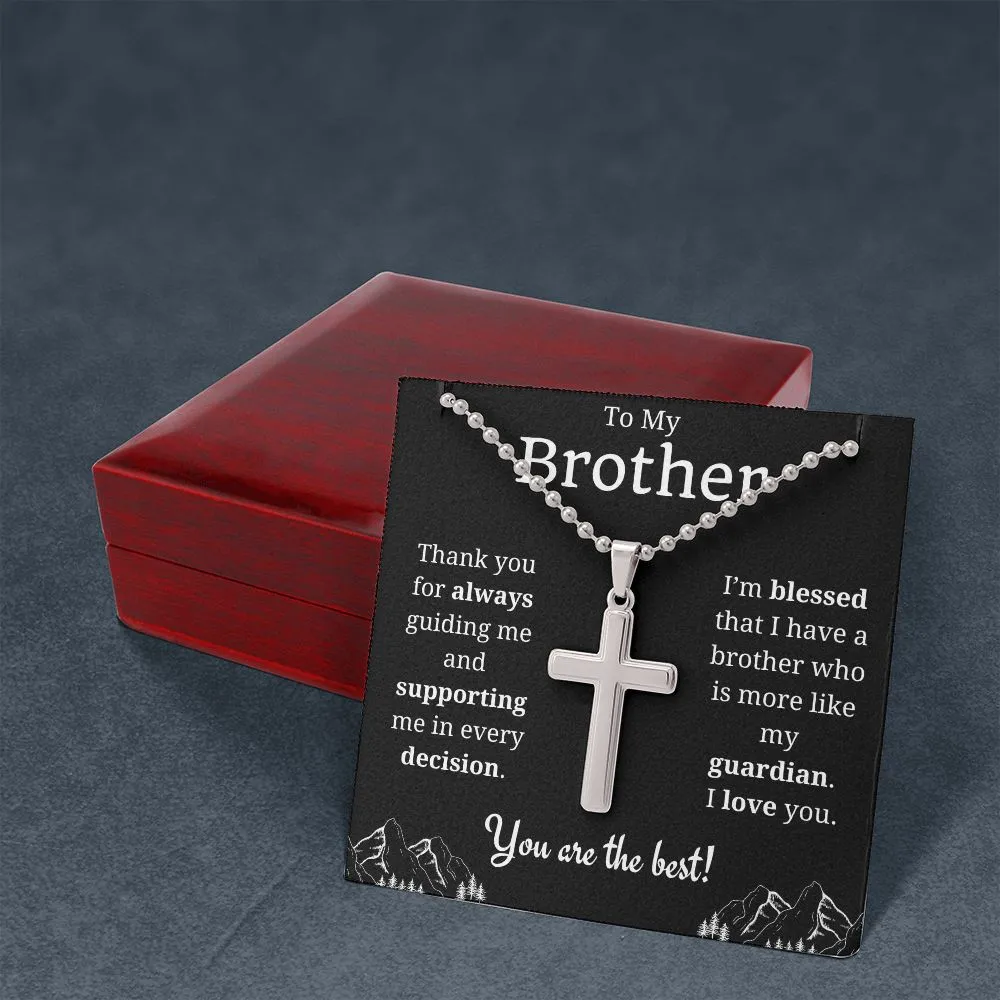 To My Brother Cross Necklace