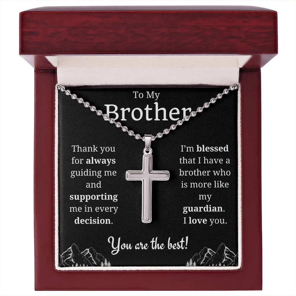 To My Brother Cross Necklace