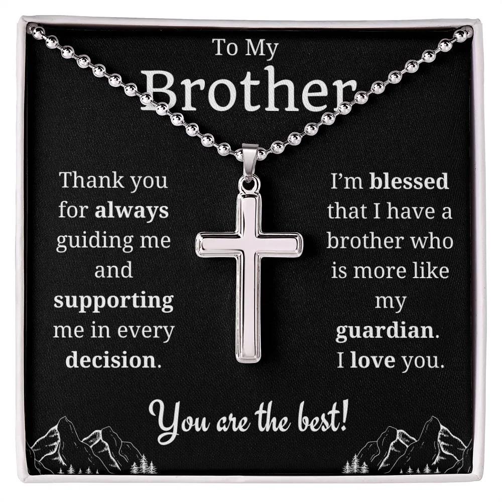 To My Brother Cross Necklace