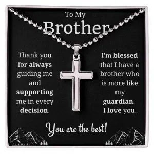 To My Brother Cross Necklace