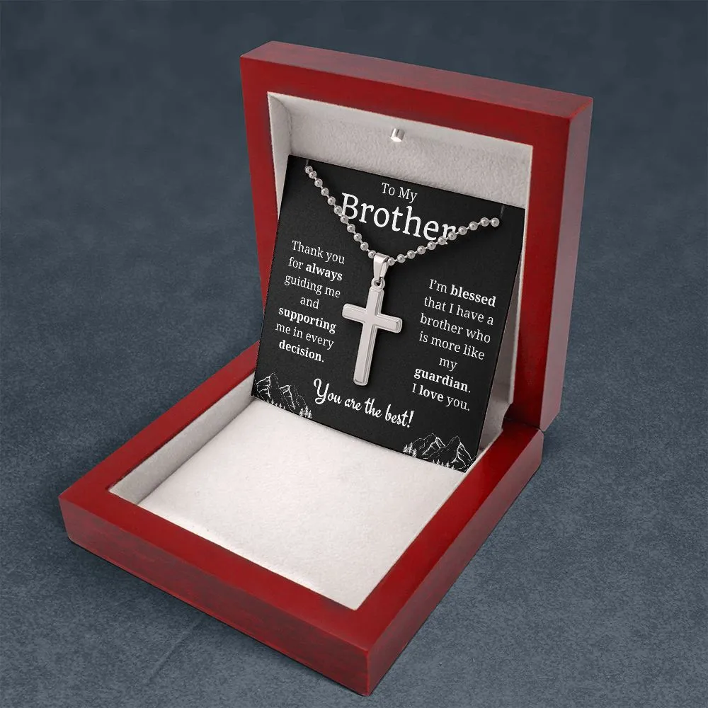 To My Brother Cross Necklace