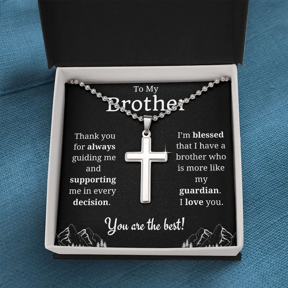 To My Brother Cross Necklace