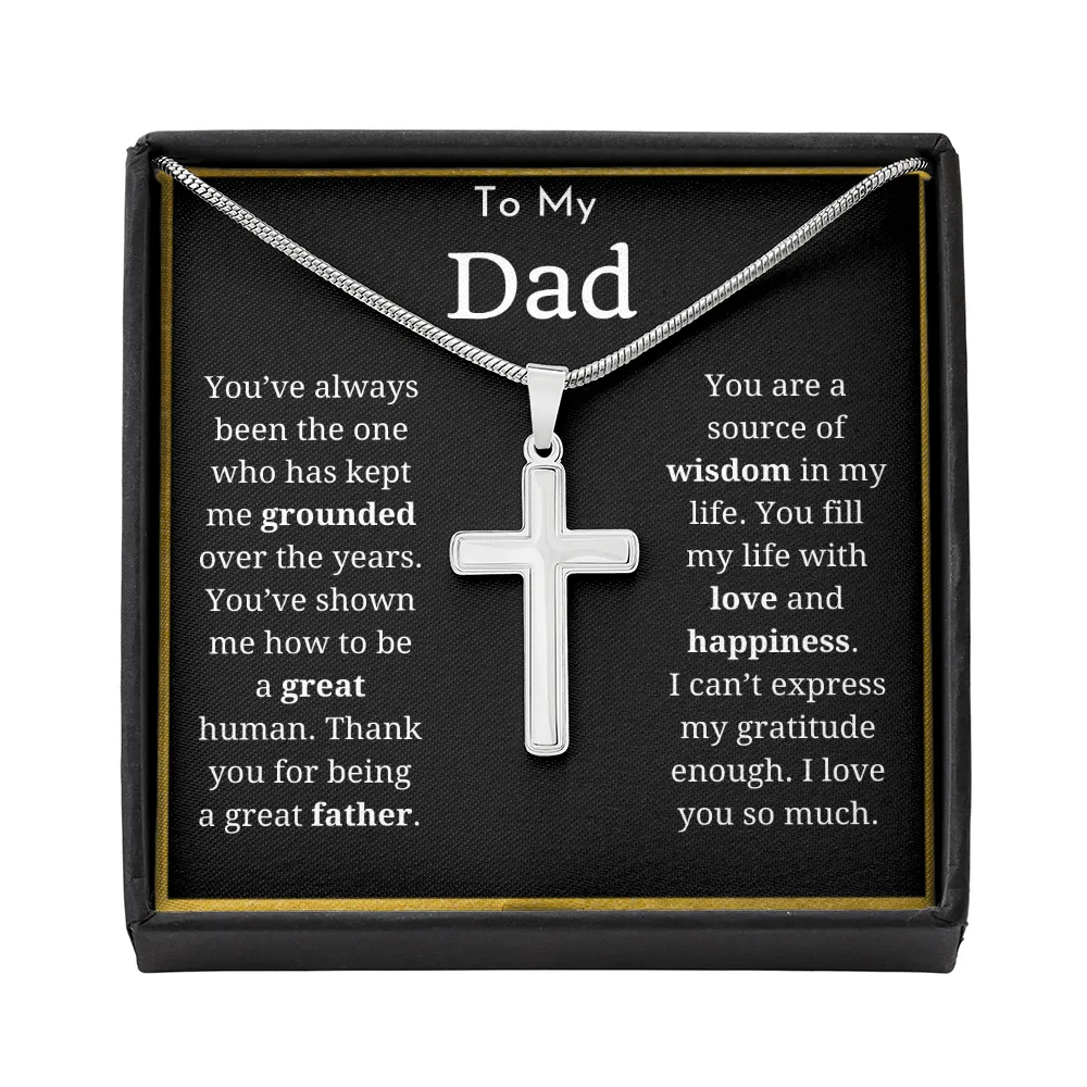 To My Dad Cross Necklace