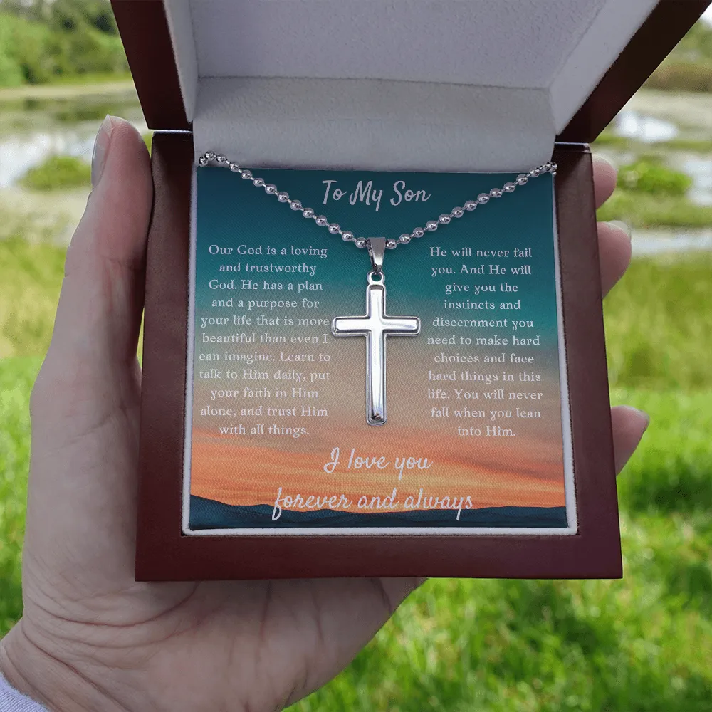 To My Son Cross Necklace