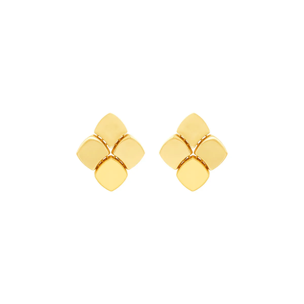 Topper Italia Gold Square Stud Earrings