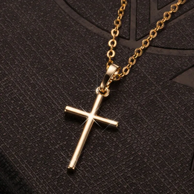 Trendy Punk Imitation Pearl Bead Chain Spikes/Cross Pendant Necklace Men Hiphop Layered  Choker Set Fashion Jewelry