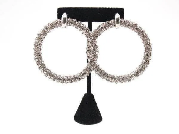 Trendy Rhinestone Hoop Earrings