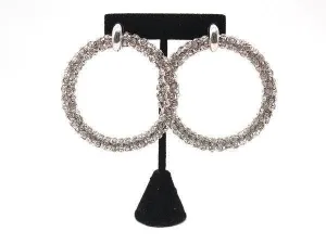 Trendy Rhinestone Hoop Earrings