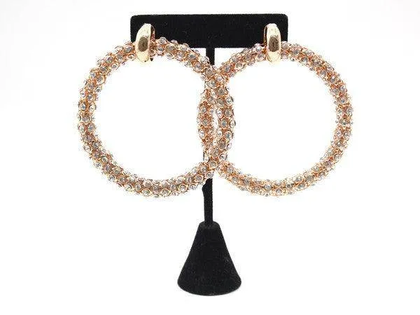 Trendy Rhinestone Hoop Earrings