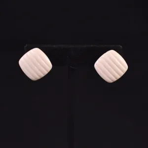 Trifari Cream Square Earrings