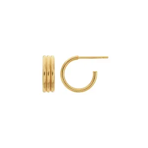 triple row post hoop earrings
