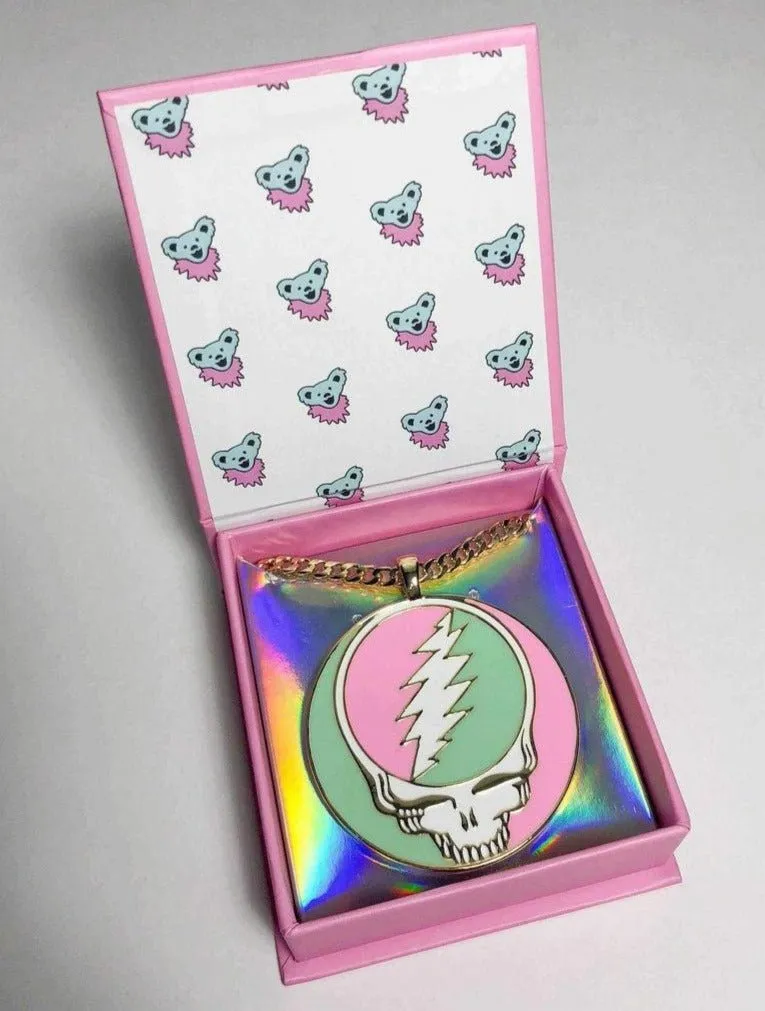 Trixy Starr x Grateful Dead Pastel Stealie Necklace